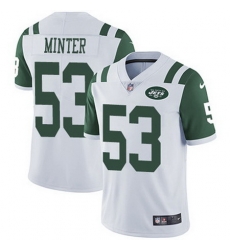 Nike Jets #53 Kevin Minter White Mens Stitched NFL Vapor Untouchable Limited Jersey