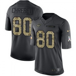 Nike Jets #80 Wayne Chrebet Black Mens Stitched NFL Limited 2016 Salute to Service Jersey