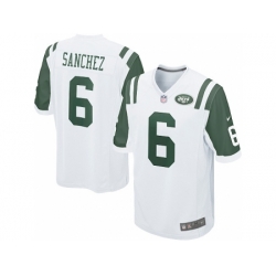 Nike New York Jets 6 Mark Sanchez White Game NFL Jersey