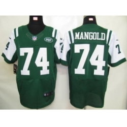 Nike New York Jets 74 Nick Mangold Green Elite NFL Jersey