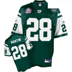 Reebok New York Jets 28 Curtis Martin Green Team Color Hall of Fame 2012 Authentic Throwback NFL Jersey