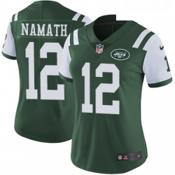 Womens Nike New York Jets 12 Joe Namath Green Team Color Vapor Untouchable Limited Player NFL Jersey