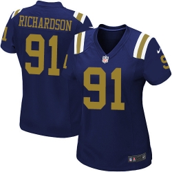 Women's Nike New York Jets #91 Sheldon Richardson Game Navy Blue Alternate