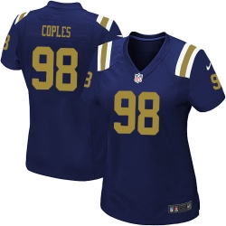 Women's Nike New York Jets #98 Quinton Coples Game Navy Blue Alternate NFL