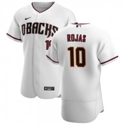 Men Arizona Diamondbacks 10 Josh Rojas Men Nike White Crimson Flex Base Home Team MLB Jersey