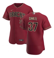 Men Arizona Diamondbacks 37 Kevin Ginkel Men Nike Crimson Flex Base Alternate Team MLB Jersey