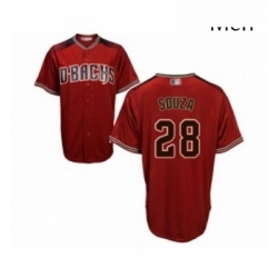 Mens Arizona Diamondbacks 28 Steven Souza Replica Red Brick Alternate Cool Base Baseball Jersey 