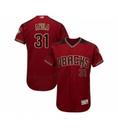 Mens Arizona Diamondbacks 31 Alex Avila Red Alternate Authentic Collection Flex Base Baseball Jersey