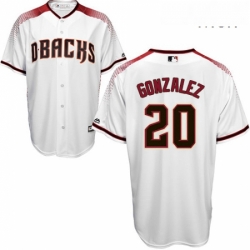 Mens Majestic Arizona Diamondbacks 20 Luis Gonzalez Authentic White Home Cool Base MLB Jersey