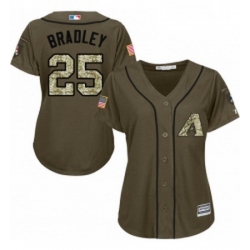 Womens Majestic Arizona Diamondbacks 25 Archie Bradley Authentic Green Salute to Service MLB Jersey