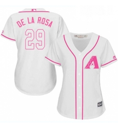 Womens Majestic Arizona Diamondbacks 29 Jorge De La Rosa Authentic White Fashion MLB Jersey 