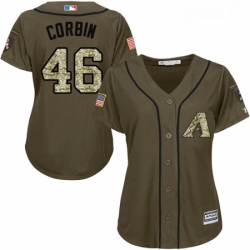 Womens Majestic Arizona Diamondbacks 46 Patrick Corbin Replica Green Salute to Service MLB Jersey