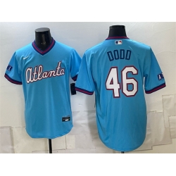 Men Atlanta Braves  46 Dylan Dodd Blue 2026 City Connect Stadium Stitched Baseball Jersey