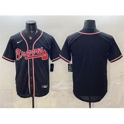 Men Atlanta Braves Blank 2026 Fashion Replica Black Out Stitched Baseball Jersey