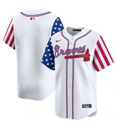 Men Atlanta Braves Blank White 2024 Independence Day Vapor Limited Stitched Baseball Jersey