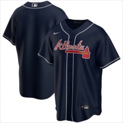 Men Atlanta Braves Nike Navy Blue Blank Jersey