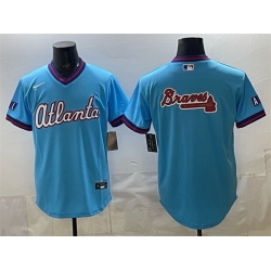 Men Atlanta Braves Team Big Logo Powder Blue 2026 City Connect Stadium Stitched Baseball Jersey