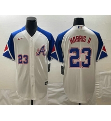 Men's Atlanta Braves #23 Michael Harris II Number White 2023 City Connect Cool Base Stitched Jersey