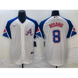 Men's Atlanta Braves #8 Eddie Rosario White 2023 City Connect Cool Base Stitched Jersey