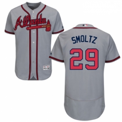 Mens Majestic Atlanta Braves 29 John Smoltz Grey Road Flex Base Authentic Collection MLB Jersey