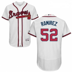 Mens Majestic Atlanta Braves 52 Jose Ramirez White Home Flex Base Authentic Collection MLB Jersey