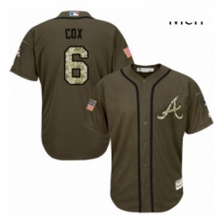 Mens Majestic Atlanta Braves 6 Bobby Cox Authentic Green Salute to Service MLB Jersey