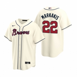 Mens Nike Atlanta Braves 22 Nick Markakis Cream Alternate Stitched Baseball Jerse