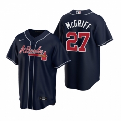 Mens Nike Atlanta Braves 27 Fred McGriff Navy Alternate Stitched Baseball Jersey