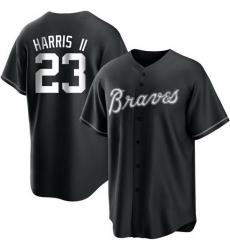 Women's Replica Michael Harris II Atlanta Braves White Black Jersey