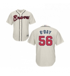 Youth Atlanta Braves 56 Darren O Day Replica Cream Alternate 2 Cool Base Baseball Jersey 