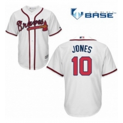 Youth Majestic Atlanta Braves 10 Chipper Jones Replica White Home Cool Base MLB Jersey