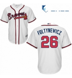 Youth Majestic Atlanta Braves 26 Mike Foltynewicz Authentic White Home Cool Base MLB Jersey 