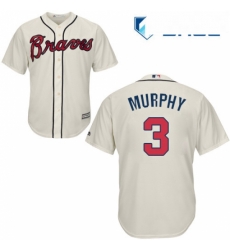 Youth Majestic Atlanta Braves 3 Dale Murphy Replica Cream Alternate 2 Cool Base MLB Jersey