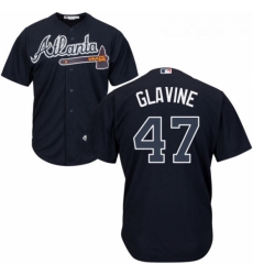 Youth Majestic Atlanta Braves 47 Tom Glavine Authentic Blue Alternate Road Cool Base MLB Jersey