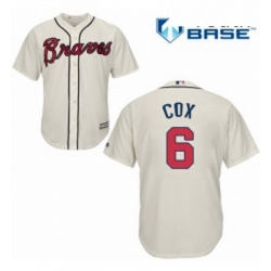 Youth Majestic Atlanta Braves 6 Bobby Cox Replica Cream Alternate 2 Cool Base MLB Jersey