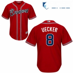 Youth Majestic Atlanta Braves 8 Bob Uecker Authentic Red Alternate Cool Base MLB Jersey