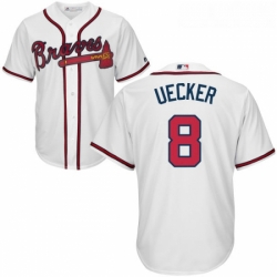 Youth Majestic Atlanta Braves 8 Bob Uecker Authentic White Home Cool Base MLB Jersey