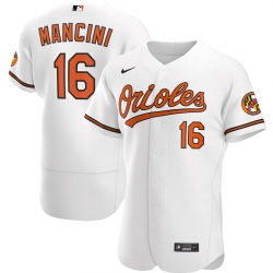 Men Baltimore Orioles 16 Trey Mancini Men Nike White Home 2020 Flex Base Player MLB Jersey