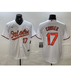 Men Baltimore Orioles 17 Cowser White 2024 Home Limited Cool Base Stitched Baseball Jersey 1