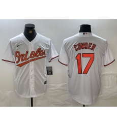 Men Baltimore Orioles 17 Cowser White 2024 Home Limited Cool Base Stitched Baseball Jersey