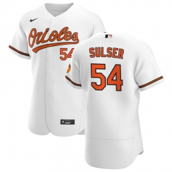 Men Baltimore Orioles 54 Cole Sulser Men Nike White Home 2020 Flex Base Player MLB Jersey