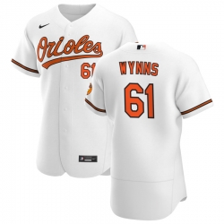 Men Baltimore Orioles 61 Austin Wynns Men Nike White Home 2020 Flex Base Player MLB Jersey