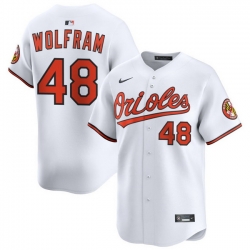 Men Baltimore Orioles Nike Home Limited Jersey White Wolfram Grant 48