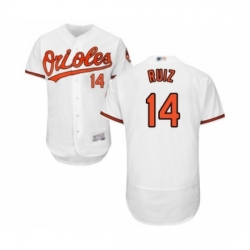 Mens Baltimore Orioles 14 Rio Ruiz White Home Flex Base Authentic Collection Baseball Jersey