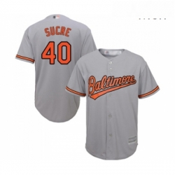 Mens Baltimore Orioles 40 Jesus Sucre Replica Grey Road Cool Base Baseball Jersey 