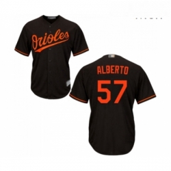 Mens Baltimore Orioles 57 Hanser Alberto Replica Black Alternate Cool Base Baseball Jersey 