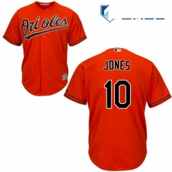 Mens Majestic Baltimore Orioles 10 Adam Jones Replica Orange Alternate Cool Base MLB Jersey