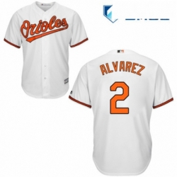 Mens Majestic Baltimore Orioles 2 Pedro Alvarez Replica White Home Cool Base MLB Jersey 