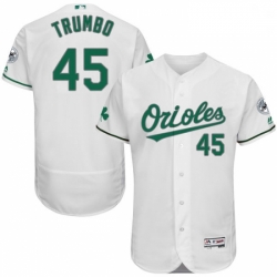 Mens Majestic Baltimore Orioles 45 Mark Trumbo White Celtic Flexbase Authentic Collection MLB Jersey