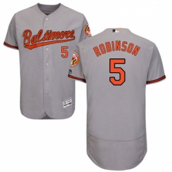 Mens Majestic Baltimore Orioles 5 Brooks Robinson Grey Road Flex Base Authentic Collection MLB Jersey